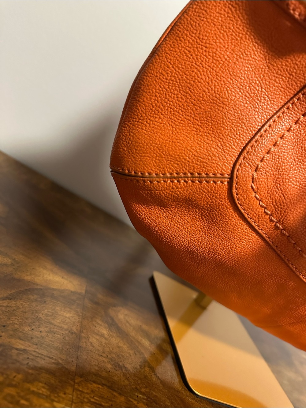 Cole Haan Orange Leather Hobo with Tassel Charm - Picture 5 of 9